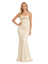 ChicSew Strapless Soft Satin Mermaid Ruched Bridesmaid Dresses For Formal Occasions