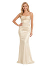 ChicSew Strapless Soft Satin Mermaid Ruched Floor Bridesmaid Dresses For Formal Occasions