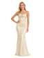 ChicSew Strapless Soft Satin Mermaid Ruched Floor Bridesmaid Dresses For Formal Occasions