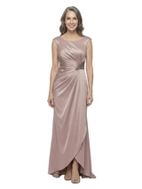 ChicSew Fancy Scoop Ruched Silky Satin Mermaid Mother Of The Groom Evening Gowns