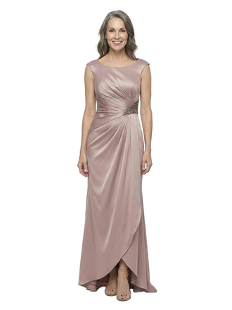 ChicSew Fancy Scoop Ruched Silky Satin Mermaid Mother Of The Groom Evening Gowns