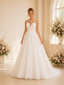ChicSew Elegant Illusion Sleeveless A-Line Glitter Tulle Long Wedding Dresses With Lace Appliques
