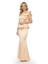 Chicsew Elegant Scoop Ruffle Satin Mermaid Mother Of The Bride Dress