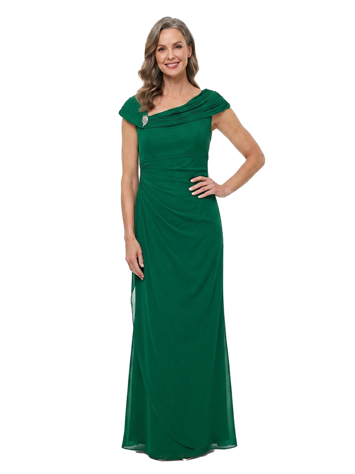 ChicSew Asymmetrical Neck Sheath Chiffon Floor-Length Mother Of The Groom Gowns