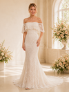 ChicSew Classy Romantic Off The Shoulder Mermaid Lace Long Wedding Dress With Train