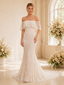 ChicSew Classy Romantic Off The Shoulder Mermaid Lace Long Wedding Dress With Train