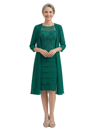 ChicSew Modern 3/4 sleeves Lace Sheath Mother Of The Bride Dresses With Lace Chiffon Jacket