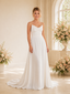 ChicSew Beautiful Spaghetti Straps Satin A-Line Floor-Length Wedding Dress With Train
