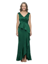 ChicSew V-Neck Sleeveless Asymmetrical Ruffle Floor Length Satin Mermaid Mother of the Bride Dress