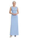 ChicSew Scoop Trendy Chiffon Sheath Mother Of The Groom Gown With Lace Bodice