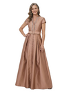 ChicSew Elegant V-Neck Mother Of The Bride Dresses Short Sleeves Satin A-Line Party Gown