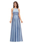 Elegant Halter Soft Satin A-Line Long Bridesmaid Dresses Online