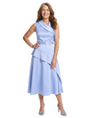 ChicSew V-Neck Sleeveless A-Line Soft Satin Tea-Length Mother of the Bride Dresses