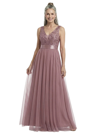 ChicSew Classy A-Line V-Neck Spaghetti Straps Tulle Lace Applique Mother Of The Groom Dress