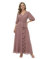 ChicSew Pretty A-Line V-Neck Chiffon Long Mother Of The Bride Dresses With Ruffle