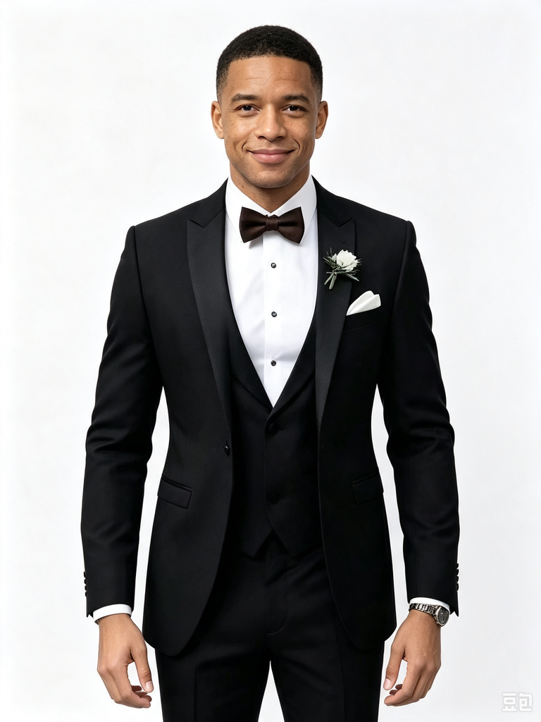 Classic 3 Piece Black Men's Suit with Regular Fit and Sophisticated Peak Lapel