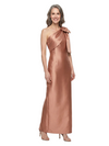 ChicSew One Shoulder Bow Detail Silky Satin Floor-Length Mother of the Bride Dresses