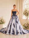 ChicSew Elegant Straples A-Line Tulle Floor-Length Wedding Dress With Lace Appliques