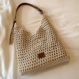 Artisan-Woven Beach Tote – Premium Beeswax Cord Shoulder Bag