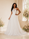 ChicSew Elegant Halter Sleeveless Lace Appliques Chiffon A-Line Maxi Wedding Dress