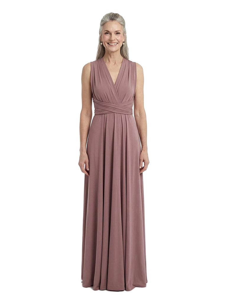 ChicSew Infinity V-Neck Sleeveless Floor Length Chiffon Modern Mother of the Bride Dresses A-Line