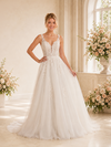 ChicSew Spaghetti Straps V-Neck A-Line Lace Tulle Floor Length Wedding Dresses