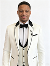 Color Blocking 2 Piece Men's Suit with Regular Fit and Sophisticated Peak Lapel