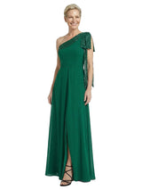 Modern One Shoulder Sequin A-Line Chiffon Mother Of The Bride Dress