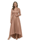 ChicSew V-Neck Long Sleeves A-Line Satin Mermaid Mother Of The Groom Evening Gowns