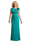 Modern Cap Sleeve Satin Floor-Length Mother Of The Bride Dress With Floral Shoulder