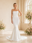 ChicSew Modern Strapless Sleeveless Crepe Long Mermaid Wedding Dress