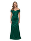 ChicSew Off The Shoulder Ruched Satin Mermaid With Beaded Short Sleeve Mother of the Bride Dress