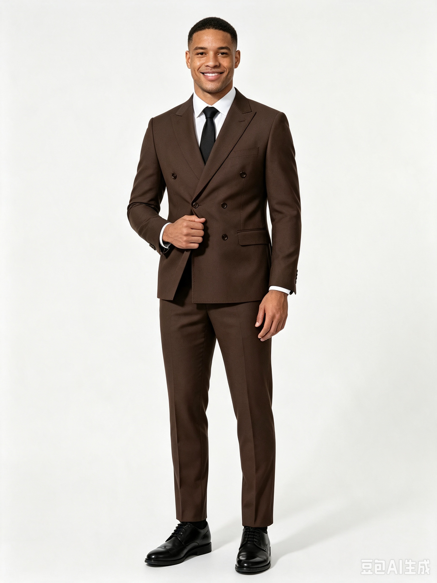 Classic 3 Piece Chocolate Men's Suit with Regular Fit and Sophisticated Peak Lapel