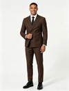Classic 3 Piece Chocolate Men's Suit with Regular Fit and Sophisticated Peak Lapel