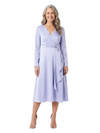 ChicSew Modern Long Sleeves Ruffled Mother Of The Bride Dresses V-Neck Satin A-Line Midi Gown