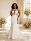 ChicSew Romantic Mermaid Sleeveless Bateau Lace Tulle Maxi Wedding Dress