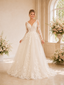 ChicSew Sexy V-Neck Lace Tulle Long Sleeves A-Line Maxi Wedding Dresses With Long Train