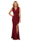 Modern Jersey V-Neck Sleeveless Side Slit Mermaid Long Mother of the Bride Dresses