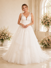 ChicSew Fancy Spaghetti Straps Tulle Lace Appliques A-Line Long Wedding Dress