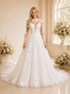ChicSew Romantic High Neck Long Sleeves Lace Tulle A-Line Maxi Long Wedding Dresses