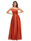 Unique Asymmetric One Shoulder Soft Satin A-Line Long Bridesmaid Dresses Online