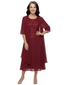 ChicSew Jewel 3/4 Sleeve Chiffon Jacket Lace Tea Length Chiffon Mother Of The Bride And Groom Dresses