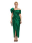 Chic Asymmetrical Neckline Ruched Satin Mermaid Dress For Mother Of The Bride