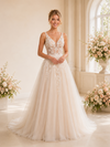 ChicSew Sexy V-Neck Lace Tulle Sleeveless A-Line Floor-Length Wedding Dresses