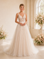 ChicSew Sexy V-Neck Lace Tulle Sleeveless A-Line Floor-Length Wedding Dresses