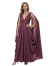 ChicSew V-Neck Cape Sleeves A‑Line Formal Chiffon Mother of the Groom Dress