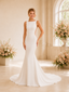 ChicSew Unique Bateau Sleeveless Mermaid Crepe Maxi Long Wedding Dresses