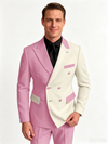 Color Blocking 1 Piece Men's Suit with Regular Fit and Sophisticated Peak Lapel