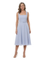 ChicSew Square Neck Sleeveless Chiffon Midi A-Line Unique Mother Of The Bride Dress With Waist Belt