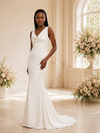 ChicSew Modern Spaghetti Straps Sleeveless Crepe Mermaid Maxi Wedding Dress